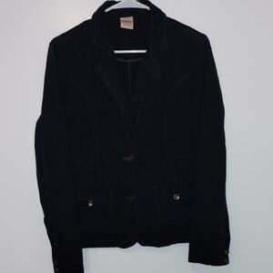 Faded Glory Women's Black Blazer with Button Details
